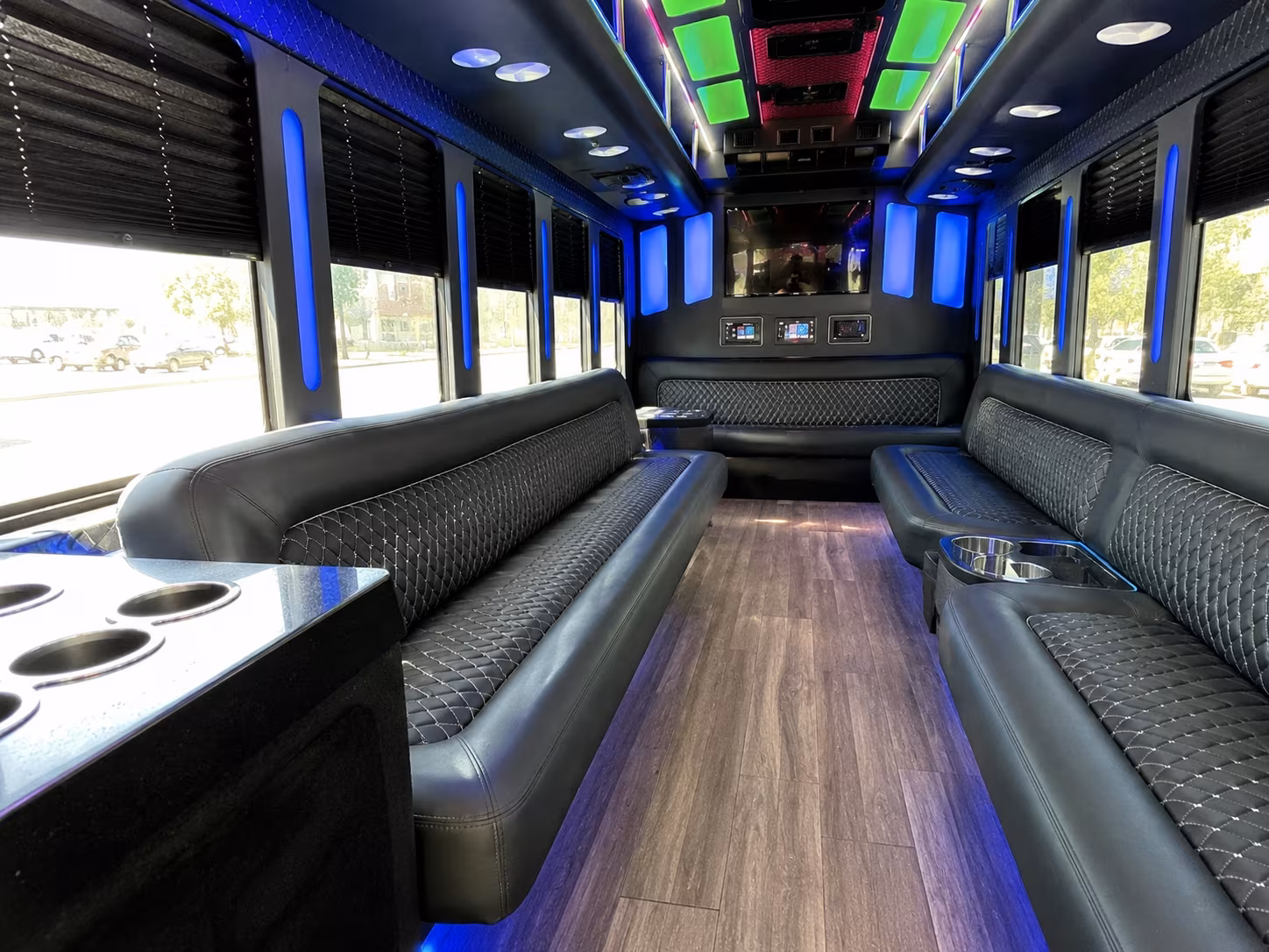 enid 15 passenger party bus inside