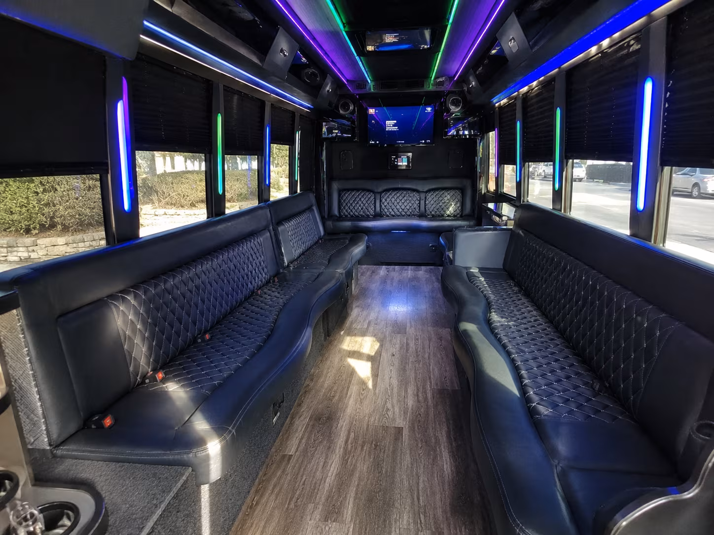 enid 15 passenger party bus interior