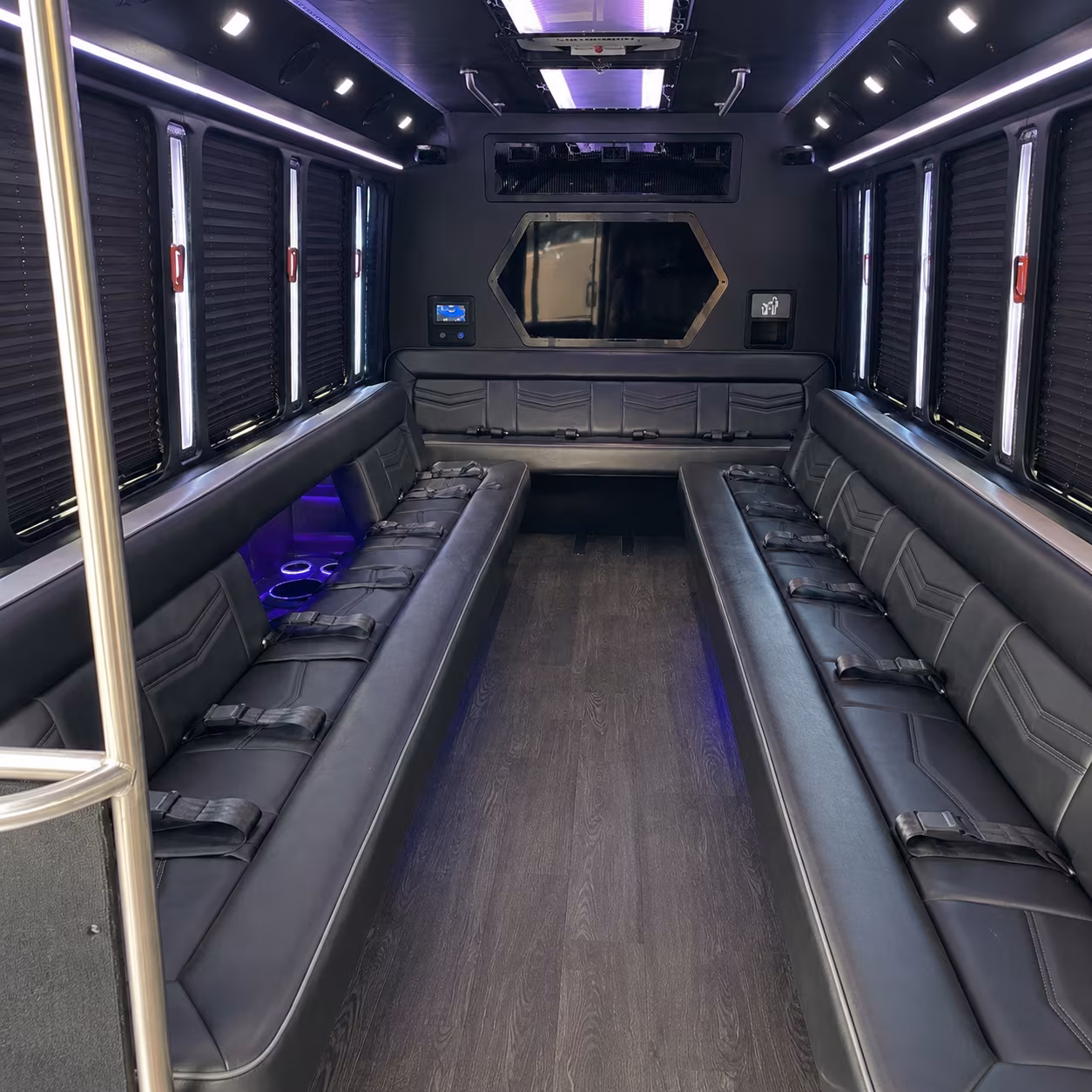 enid 18 passenger party bus interior