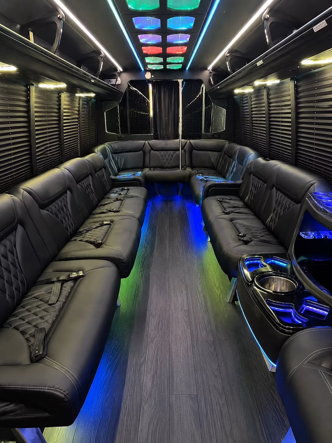 enid 20 passenger party bus interior