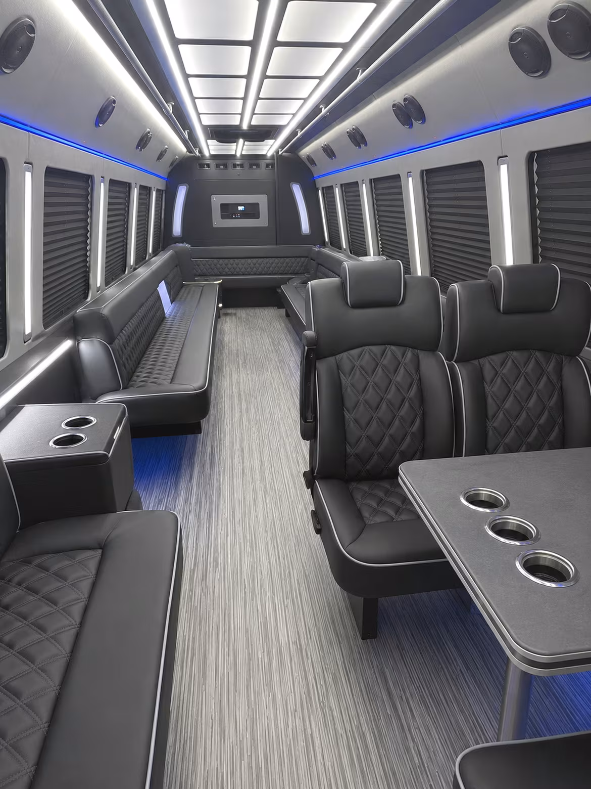 enid 25 passenger party bus inside