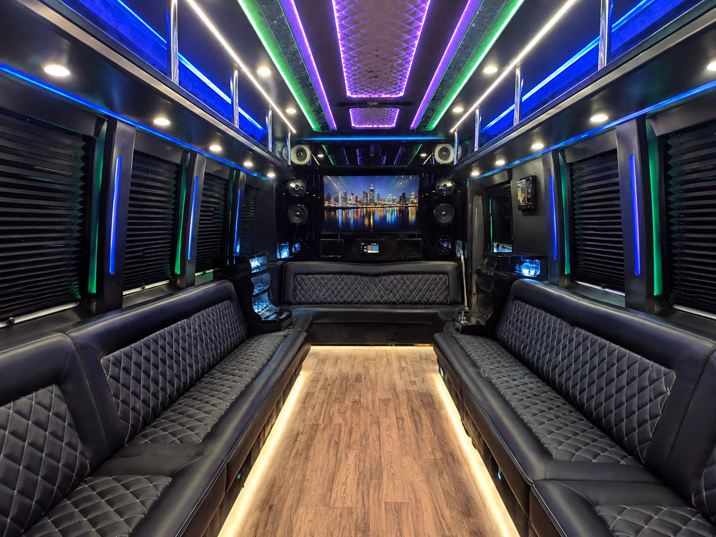enid 25 passenger party bus interior