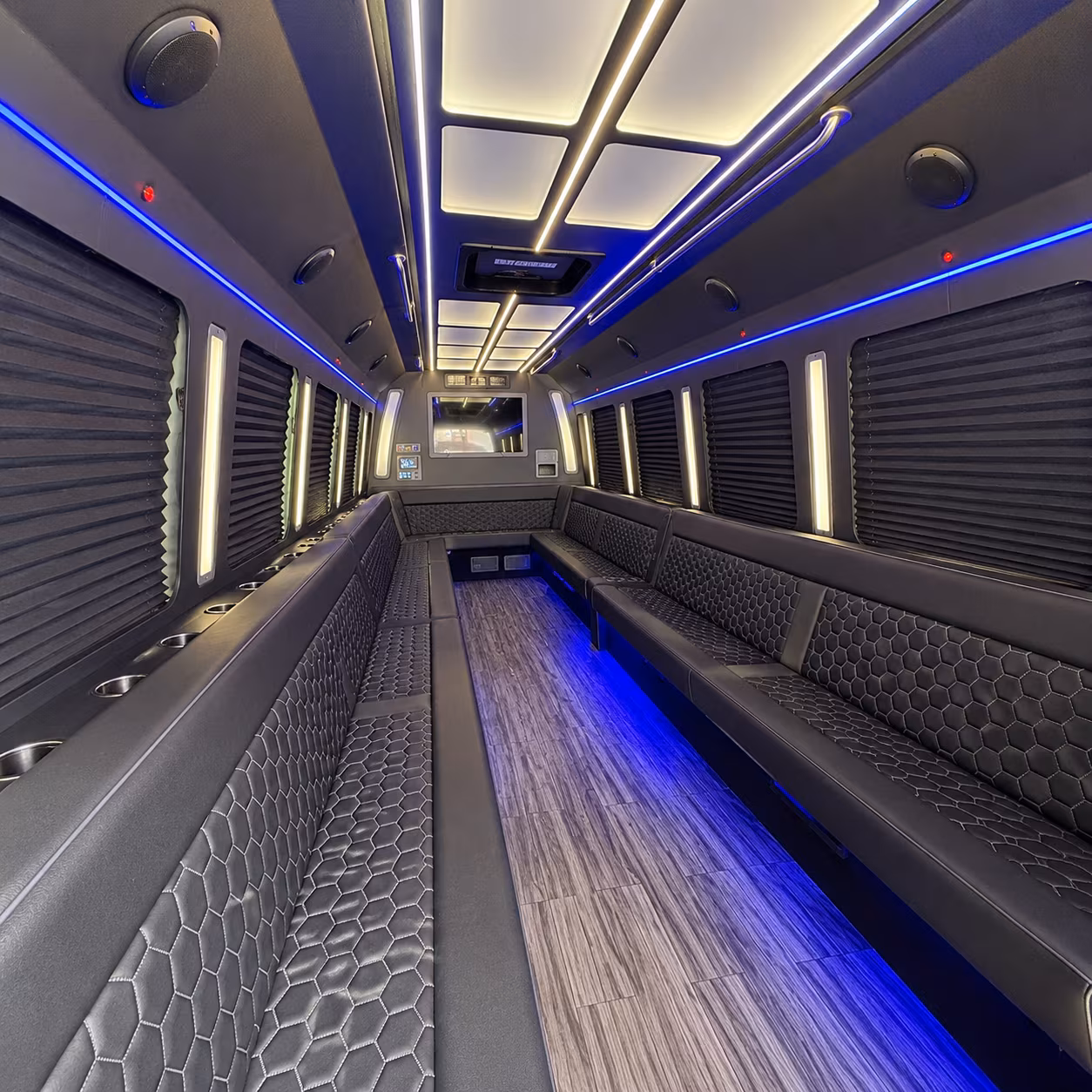 enid 30 passenger party bus interior