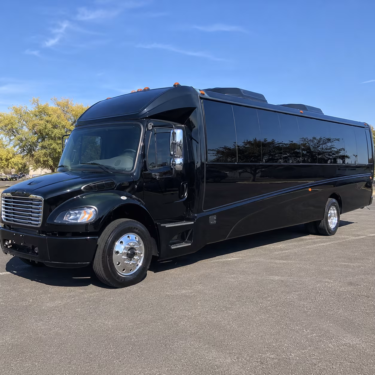 use a charter bus for trade shows and events at the stride bank center