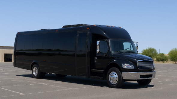 Exterior of Charter Bus Company Enid's 28 Passenger Mini bus in Enid
