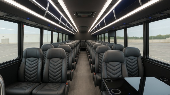 Interior of Charter Bus Company Enid's 28 Passenger Mini bus in Enid