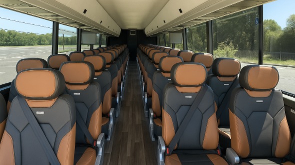 Interior of Charter Bus Company Enid's 50 Passenger Charter Bus in Enid