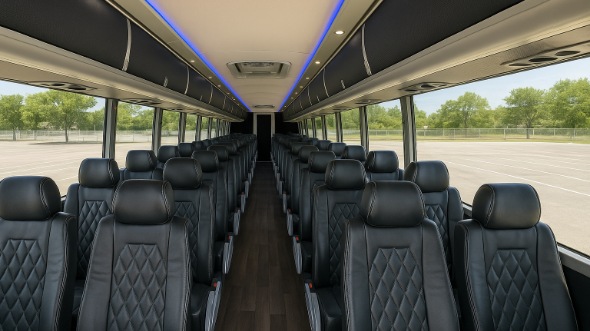 Interior of Charter Bus Company Enid's 55 Passenger Charter Bus in Enid