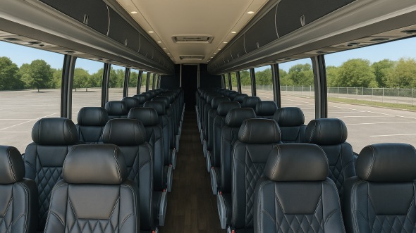 Interior of Charter Bus Company Enid's 56 Passenger Charter Bus in Enid