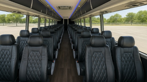 enid 50 passenger charter bus inside