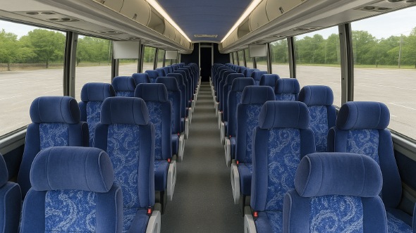 enid 56 passenger charter bus inside