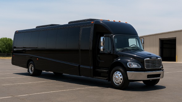 Exterior of Charter Bus Company Enid's Party Bus in Enid