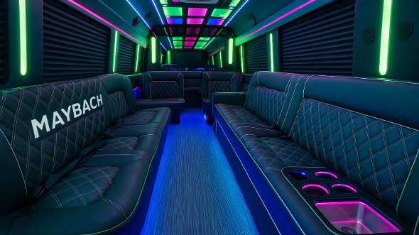 Interior of Charter Bus Company Enid's Party Bus in Enid